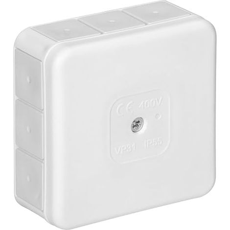 IP55 Waterproof Outdoor Junction Box with 12 Rubber Cable Glands, Recessed Junction Box and Surface-Mounted Weather Resistant (White) (1/5)
