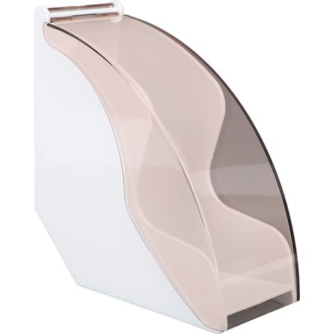 Scatola portaoggetti a forma di ventaglio con coperchio antipolvere, portafiltro compatto in acrilico, contenitore per carta filtro da caffè bianca. (1/5)