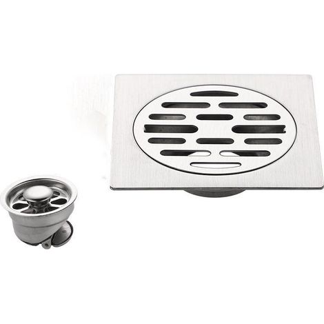 Siphon De Sol en Acier Inoxydable Épais Drain De Douche Carré Anti-Odeur pour Salle De Bain 100 100mm