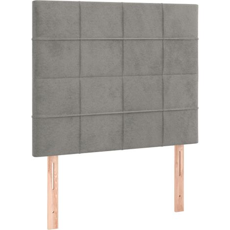Testiera letto accessorio camera da letto mobile LED 80 x 5 x 118/128 cm tessuto in velluto grigio chiaro TDL0201277