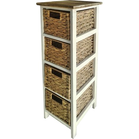 Signes Grimalt Cajonera Muebles  Cajonero 4 Cajones Mueble Auxiliar Marrón 30x26x80cm 33825