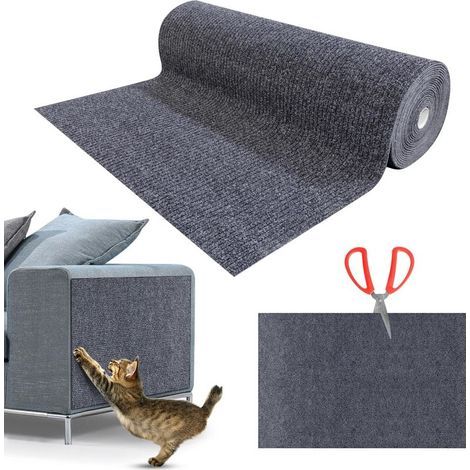 Griffoir Chat Canapé,Protection canape Chat Tapis,Protection Canape Chat Anti Griffe Griffoir Chat,Protecteur de Rayure Chat Protecteurs,DIY Protege Canape Griffe Chat 200X40cm Gris foncé (1/5)