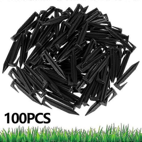 Piquets de fixation au sol en plastique dégradable pour la pose de câbles de délimitation de jardin, outils de clouage pour tondeuse à gazon (1/5)