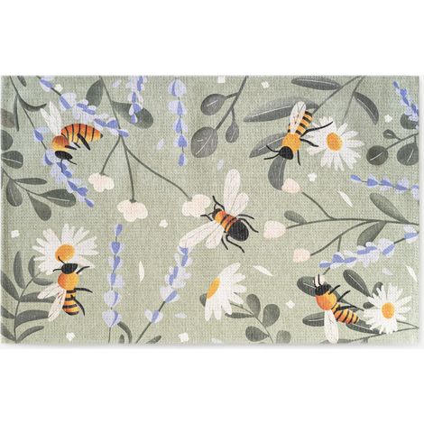 ALFOMBRA INFANTIL VERDE ABEJAS 80X120CM (1/2)