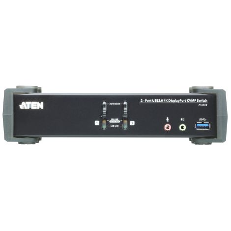 ATEN SWITCH KVMP 2-PORT USB TRUE 4K DISPLAYPORT KVM SWITCH W