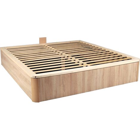 Sommier coffre 160 x 200 cm avec bois massif - Naturel clair - TALISO de YSMÉE