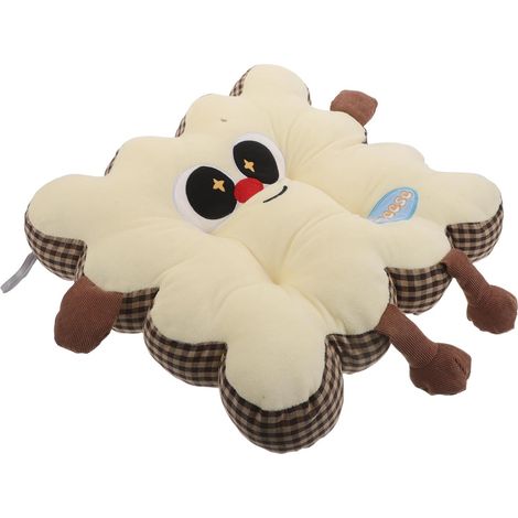 JSSEVN-Coussin de Biscuit Marron à Carreaux Coussin de Sol Carré Doux et Élastique pour Salon Balcon Bureau et Yoga Oreiller Mignon et Confortable (1/5)