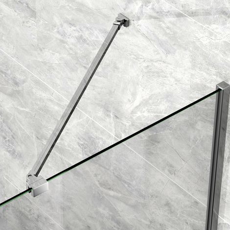 S'AFIELINA Duschkabine Stabilisator Aluminiumlegierung Stabilisierungsstange für Duschwand Glasdicke 5-6mm, Wandhalterung Einstelllänge 500mm ,1 Stück