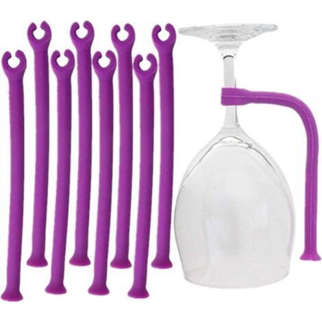 Pièces détachées pour lave-vaisselle, Verre Support pour Lave-Vaisselle Lot de 8 Pourpre – Silicone Verre à vin Support au Lave-Vaisselle