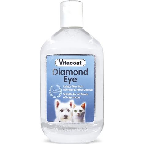 Diamond Eye Vitacoat lozione per pulizia macchie intorno agli occhi di cani e gatti 250 ml (1/2)