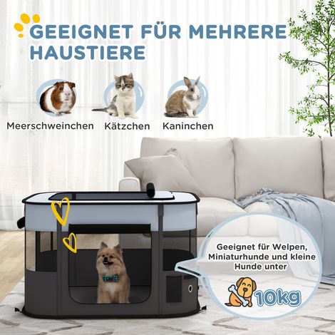 Parc pliable pour chiots et chatons avec sac de rangement, pour une utilisation intérieure et extérieure, gris (1/5)