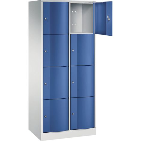 C+P, Armoire à quatre casiers Resisto, 2 compartiments, gris (1/5)