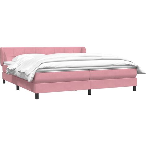 Boxspringbett mit Matratzen Rosa 180x210 cm Samt vidaXL (1/5)