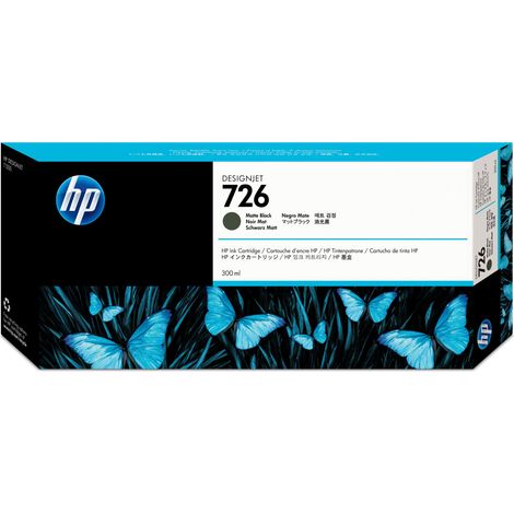 HP 726 300-ml Matte Black DesignJet Ink Cartridge cartouche d'encre Original (1/5)