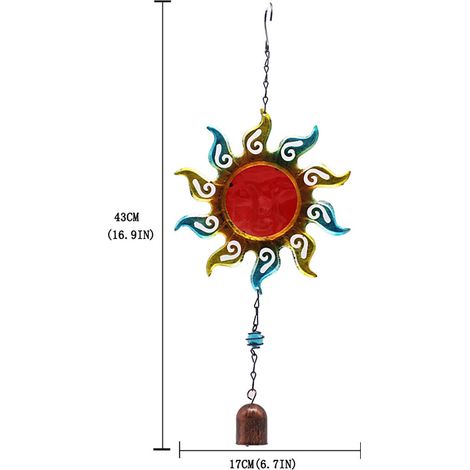 Clochettes Éoliennes - En Fer Forgé - Pour Balcon Jardin Terrasse - 43 x 17 cm - 1 Pièce (1/2)
