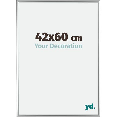yd. - Cadre photo 42x60 - Argent - Plastique - Bordeaux