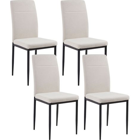 Esszimmerstuhl 4er Set RINER Stoff Hellbeige (1/5)