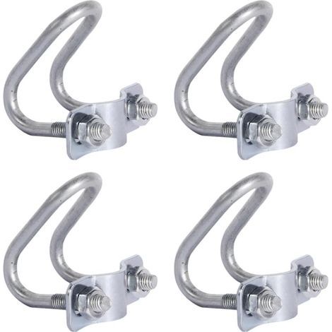 CCYKXA  Set of 4 U-shaped pipe clamps for 6 x 6 cm galvanized zinc tubing, for garden, greenhouse, and nursery fittings