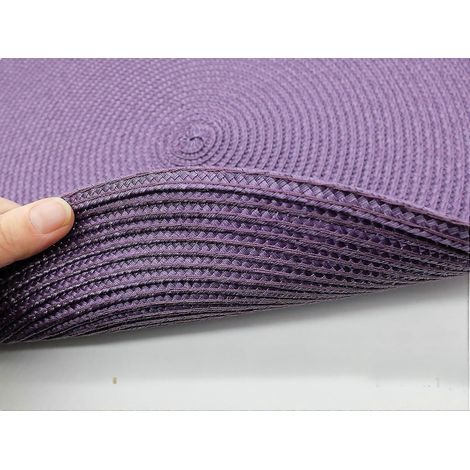 Sets de table ronds PurewH pour la cuisine, sets de table tissés en vinyle résistants à la chaleur, lot de 4 (4, violet), violet, lot de 4, 35,5 cm (14 pouces) (1/4)