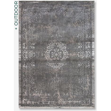 MEDALLION DESIGN - FADING WORLD MEDALLION TAPPETO - Prodotto in Belgio - Tessuto piatto jacquard meccanico - Rifinito a mano - Antiscivolo naturale - 100% cotone - Pietra - 80 x 150 CM