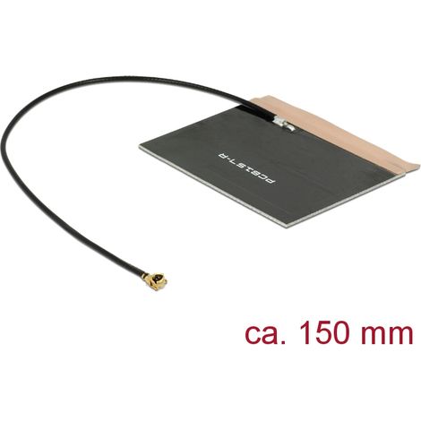 Antena LTE I-PEX Inc., MHFÂ® I macho de 2,0 - 3,5 dBi y PCB de 1.13 15 cm interna autoadhesiva