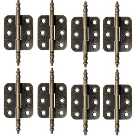 [Charnières Antiques] Hinges Vintage 70mm x 35mm en Fer Laitoné Bronze - Lot de 8 Pièces avec Vis pour Porte Placard, Meuble, Boîte à Bijoux, Armoire. (1/4)