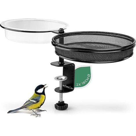 Wildlife Friend I Mangeoire Oiseaux Plus Bain d'oiseaux à Suspendre Au Balcon I Mangeoire Oiseaux Exterieur avec Station d'alimentation I Nichoir Oiseaux avec Distributeur De Graines (1/5)