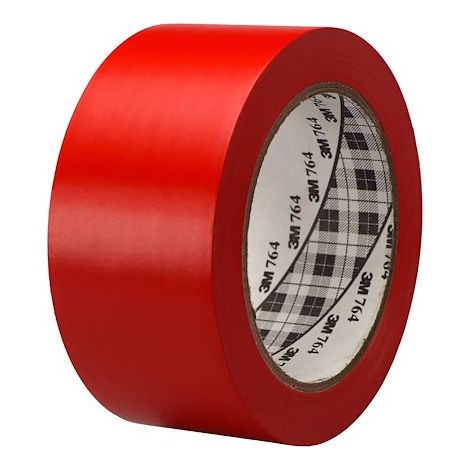 Ruban adhésif PVC souple, 764 3M, 50 mm x 33 m - Rouge