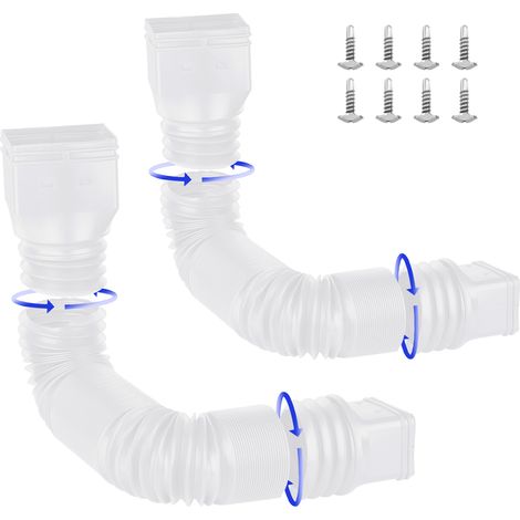 Extensión flexible para bajante, modelo flexible con tapa de extremo de PP inyectado, 2 piezas (marrón/blanco/verde/negro) para protección de cimientos. (1/5)