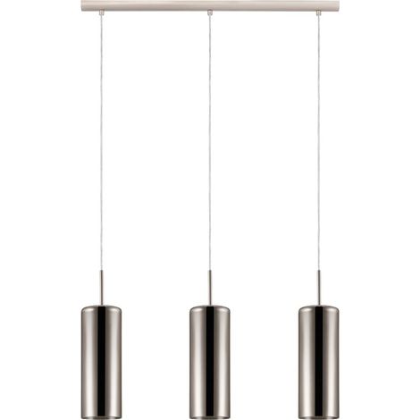 Lampada a Sospensione Selvino 3 luci in Vetro a Cilindro 15W Eglo - Colore: Oro (1/4)