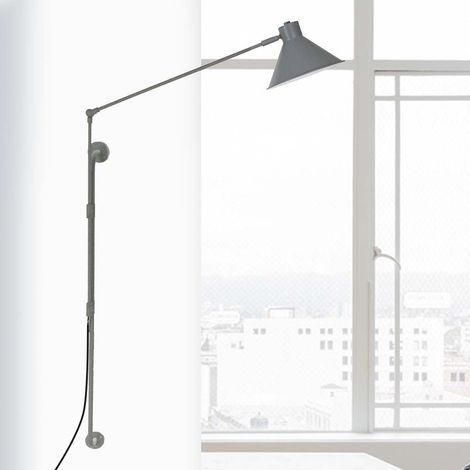 Applique murale LED métal gris – Éclairage intérieur – Compatible ampoules E14 – 40W – Ambiance loft new-yorkais (1/2)
