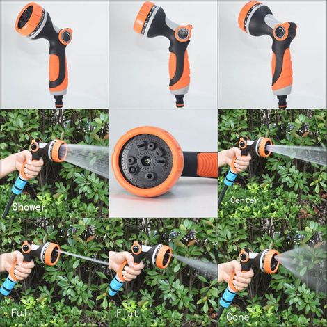 Pulverizador profesional para jardín fabricado en plástico ABS naranja, 218 g – Pulverizador de alta presión ajustable para plantas, lavado y mascotas (1/5)