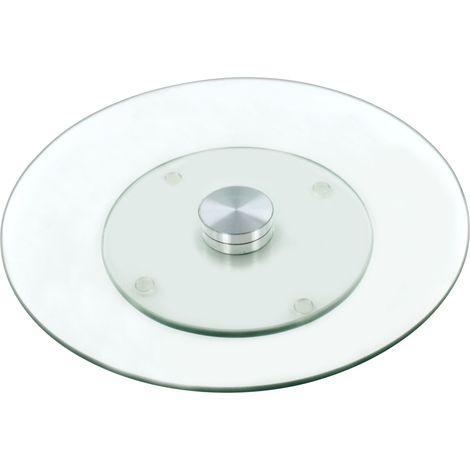 New Tempered Glass Lazy Susan Rotating Serving Plate Cheese Cake Turnable Tray