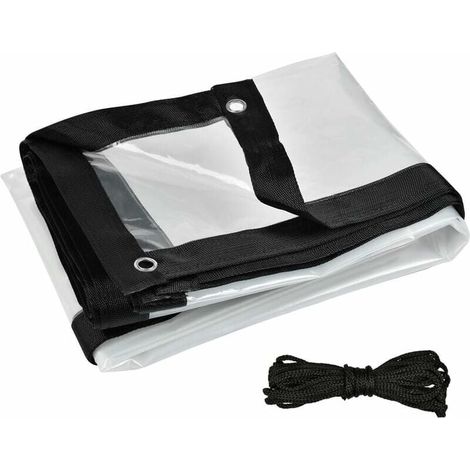 Wasserdichte transparente Plane mit Ösen und Seil, Schutzplane, wasserdichte Outdoor-Plane, Tarps für Balkonunterstand, Garten, Gewächshaus, Pflanzen (2 x 4 m) (1/4)