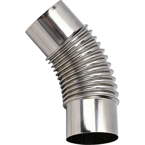 Coude de cheminée en acier inoxydable de 7,5 cm de diamètre pour poêle à bois de camping extérieur, angle de 45 degrés (1/5)