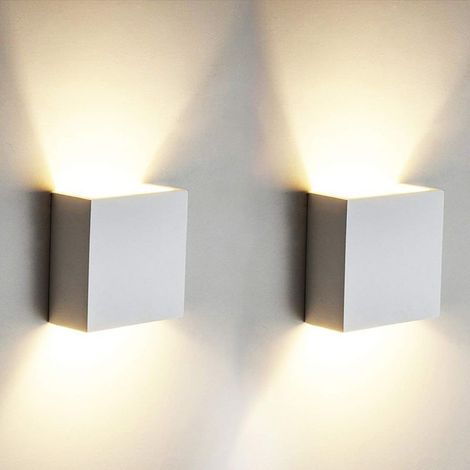 Tigrezy 2 Pcs 6W Applique murale LED mur lumière Up Down intérieur mur lampe moderne en aluminium appareils d'éclairage pour le salon chambre salle de bains cuisine salle à manger, blanc chaud (1/5)