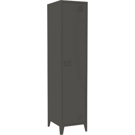 Dmora - Säulenschrank Soleto, Schrank für Badezimmer oder Küche, Multifunktionaler Hochschrank, Mehrzweckschrank, 38x38 h180 cm, Schiefer