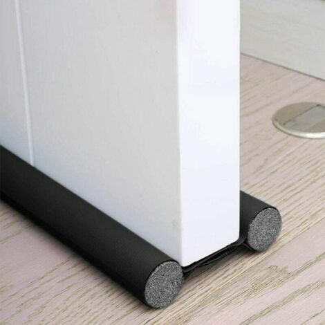 2PCS Bas de Porte Double Isolant,Boudin de Porte Stop Froid,Bas de Porte Isolant Double Protection Contre Courants d'air Anti Bruit (2PCS, Noir) (1/5)