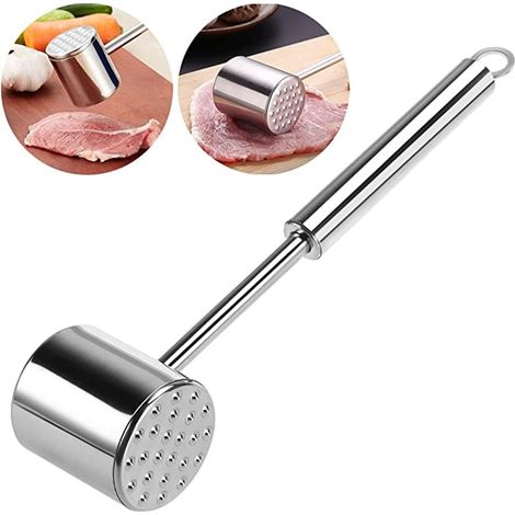 Ablandador de carne de doble cara. Mazo de carne de acero inoxidable 304 para chuletas, apto para lavavajillas. (1/4)