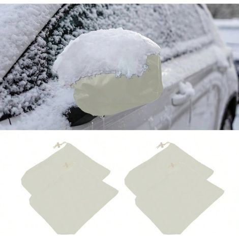 4-teiliges Set Rückspiegelabdeckungen – Winterzubehör für Autos, universeller wasserdichter Schneeschutz, Autospiegelabdeckung, Beige (1/5)