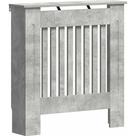 Cache-radiateur design moderne 78 x 19 x 81,5 cm rangement supplémentaire en bois d'ingénierie gris béton (1/5)