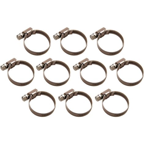10 Colliers, inoxydable 30x45 mm, largeur 9 mm, pour tuyaux 30-45 mm, usage professionnel (1/4)