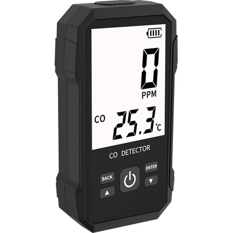 Détecteur de monoxyde de carbone portable avec fonction de test de température et alarme sonore et lumineuse (1/5)
