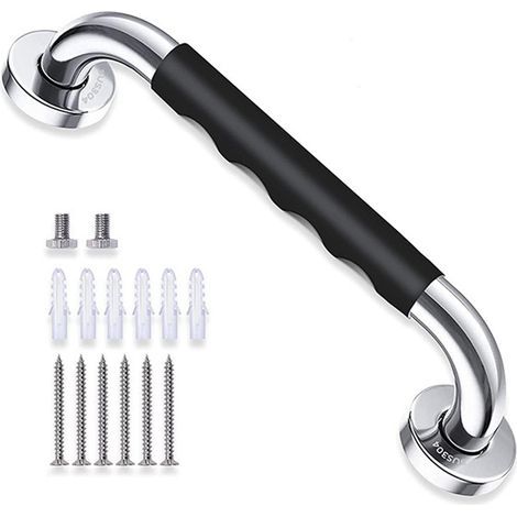 33.5 cm safety handrail, non-slip stainless steel shower handle with silicone coating (1/5)