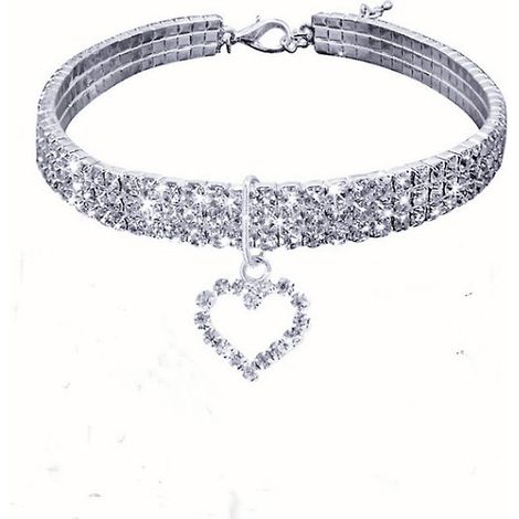 (m, Blanc) Collier En Cristal Pour Animaux,colliers D'animaux De Compagnie En Strass,collier Chat,bling Colliers Pour Chiens Paillettes,pour Chie (1/5)