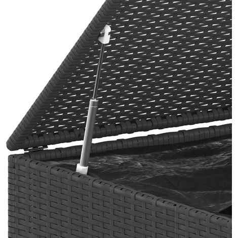 vidaXL Aufbewahrungskiste für Gartenkissen Geflochtene Rattan Schwarz 145x100x103 cm (1/3)