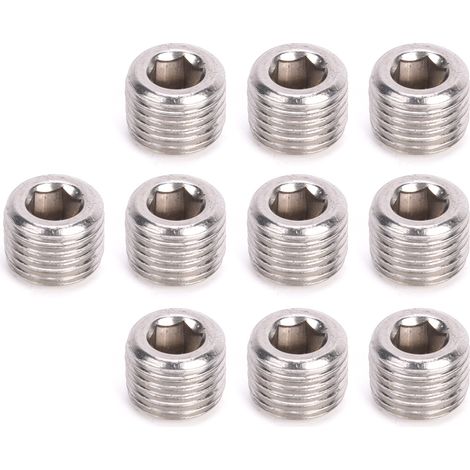 10 pièces Bouchon fileté mâle BSPP 1/2 pouce en acier inoxydable 304, tête hexagonale (1/5)