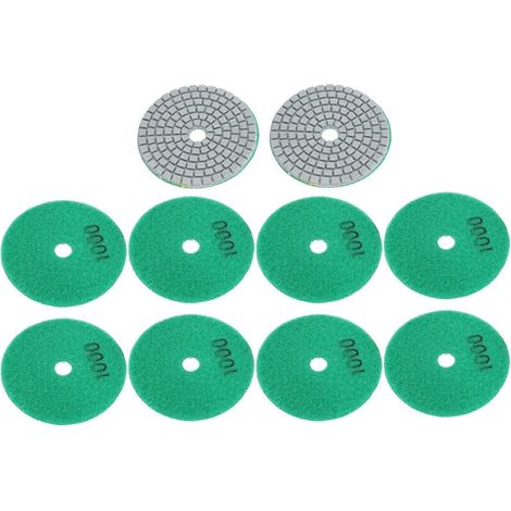 10 Stück 3-Zoll-Schleifscheiben/Polierpads (Diamant) für Marmor, Beton und Steine (1000er Körnung)