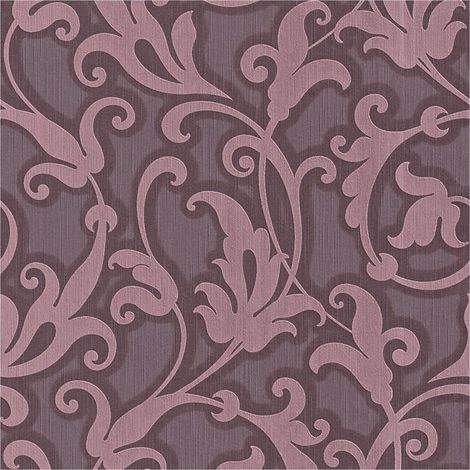 Fabric look wallpaper wall Profhome 954905 textile wallpaper textured with a fabric look matt violet pearl blackberry 5.33 m2 (57 ft2) (1/5)