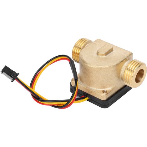 Capteur de débit d'eau en laiton G1/2, compteur à effet Hall 3‑24V DC pour chauffe-eau, pompe et système d'arrosage (1/5)